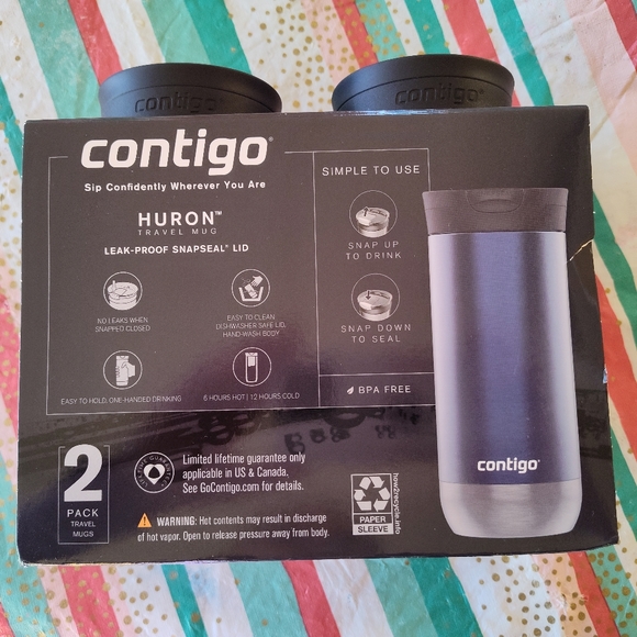Brand New Blue and Black Contigo Huron Travel Mugs - Picture 8 of 10